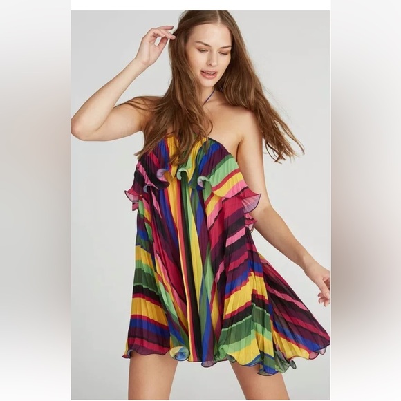 AMUR Sevyn Mini Halter Dress Size 8 $398 - Picture 5 of 9